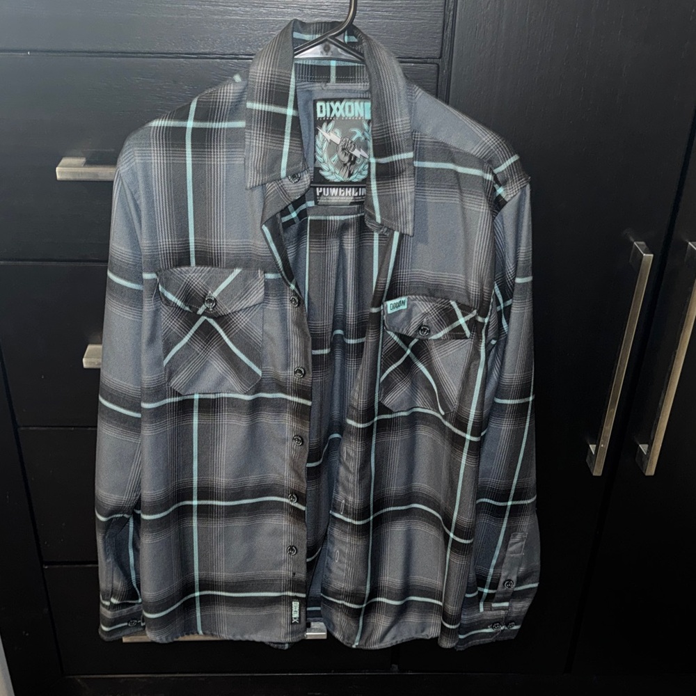 DIXXON Black and Blue Plaid Flannel